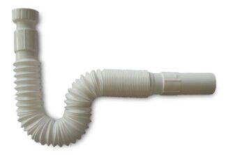 tubo sifone flessibile allungabile, attacco da 1 pollice, cod. 03S1FL