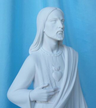 statua del Sacro Cuore di Gesù altezza 43 cm in marmoresina, cod. 25SCG40MR, dettaglio