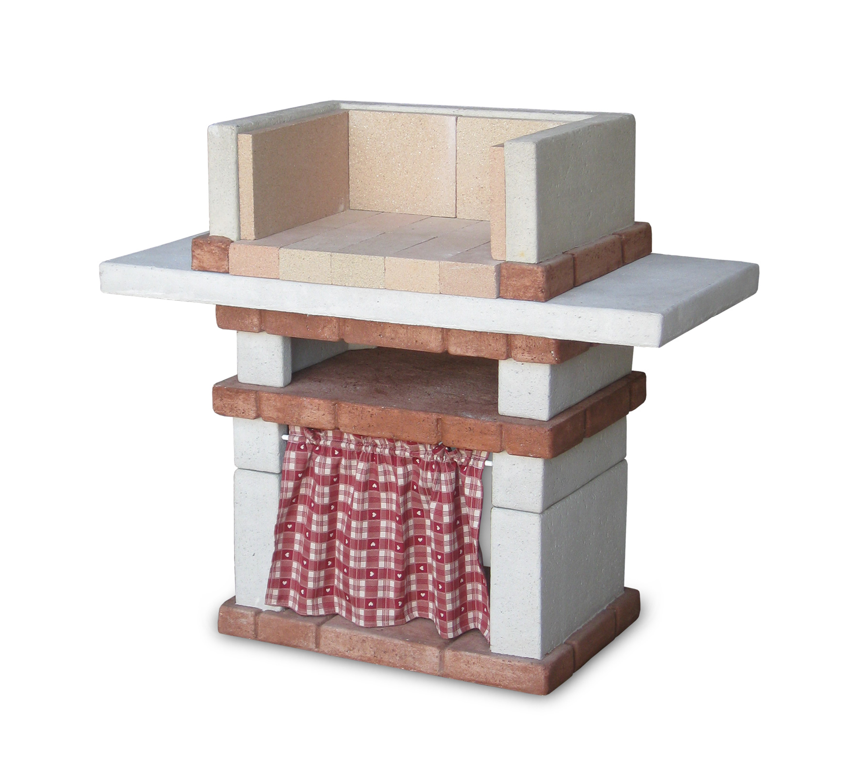 barbecue Emilia 40 con piano col. bianco, 40BEM40PGB