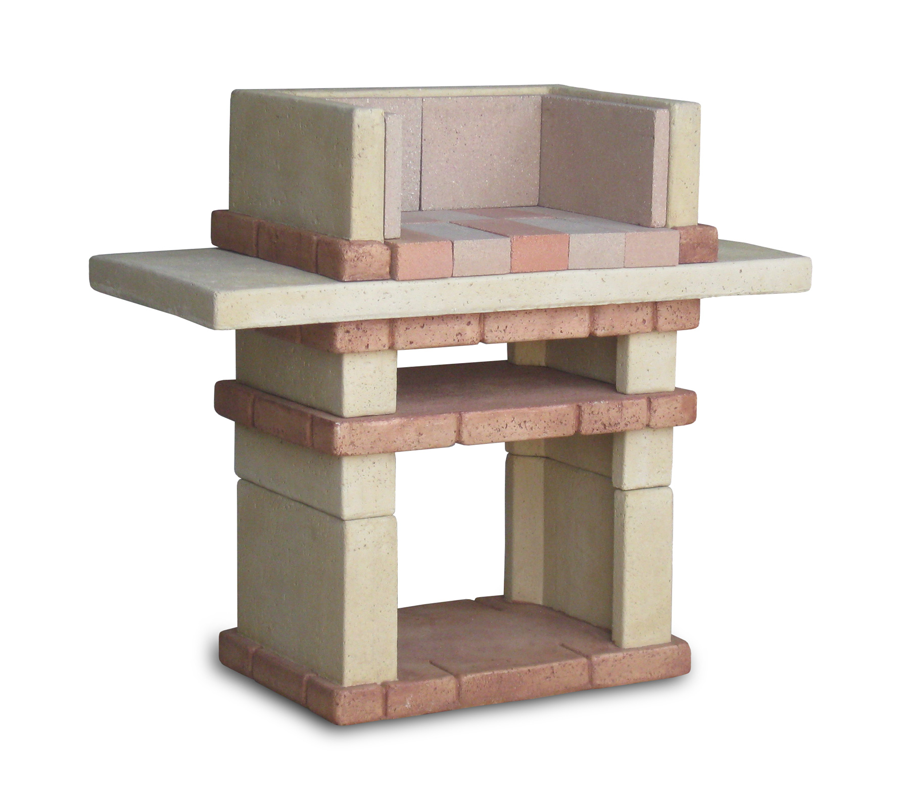 barbecue Emilia 40 con piano col. giallo, 40BEM40PGG, vista dell'interno del supporto senza tendina