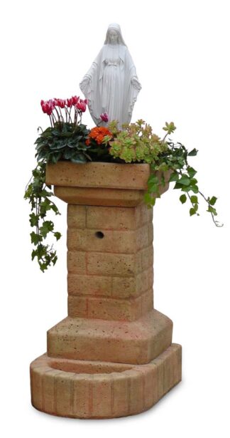 fontana fiorita con Madonna col. pietre del borgo, cod. 03FFMP