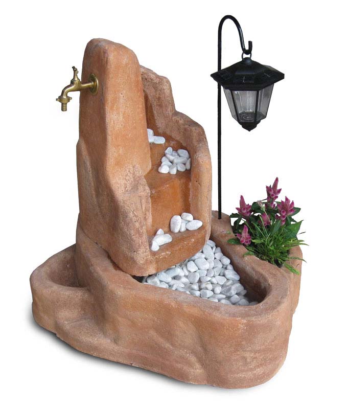 fontana Piave con gioco d'acqua e lanterna col. mattone, cod. 13FPILM