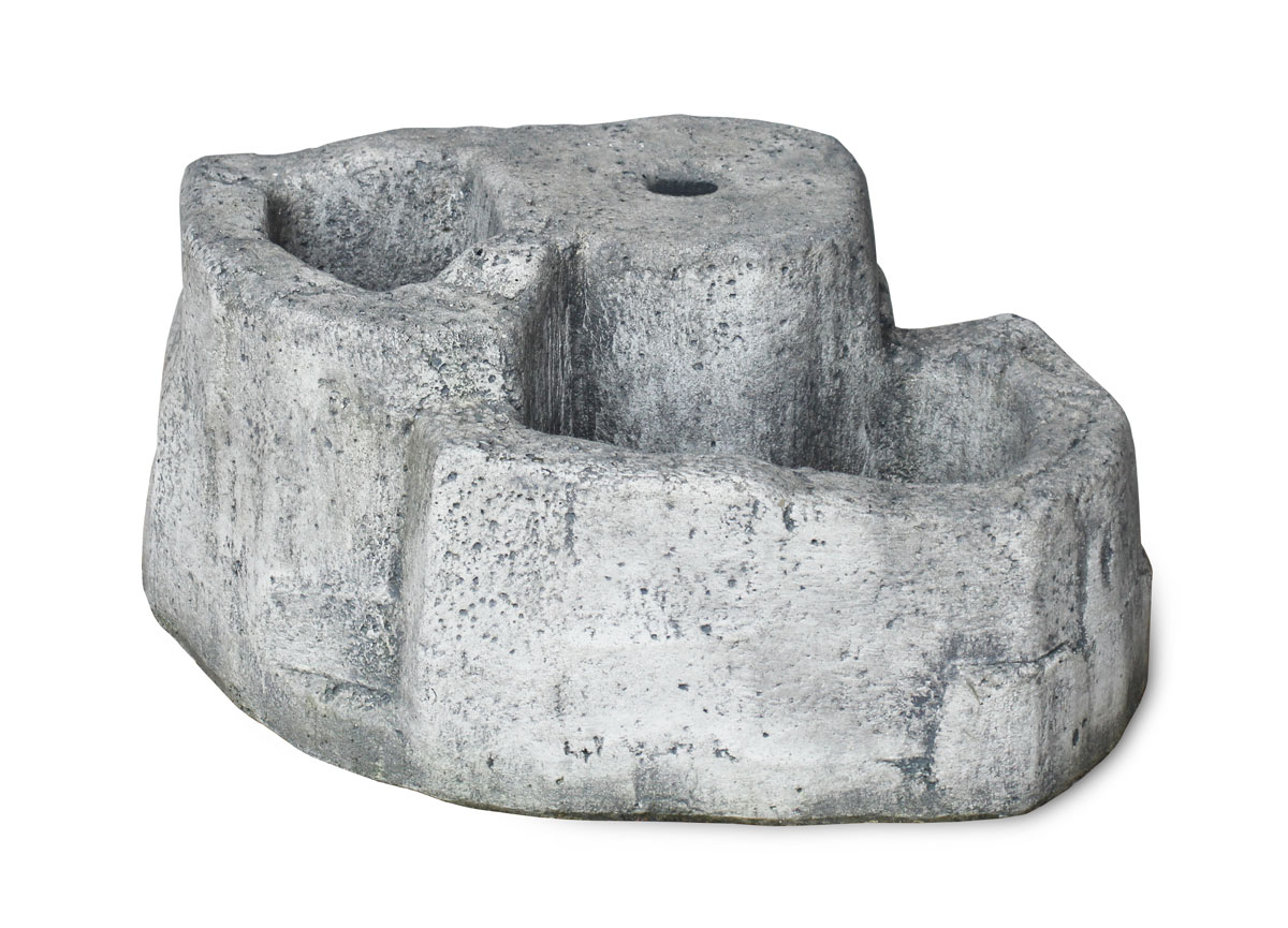 base grande in finta roccia per lampione da giardino col. antichizzato, cod. 11PLGAT