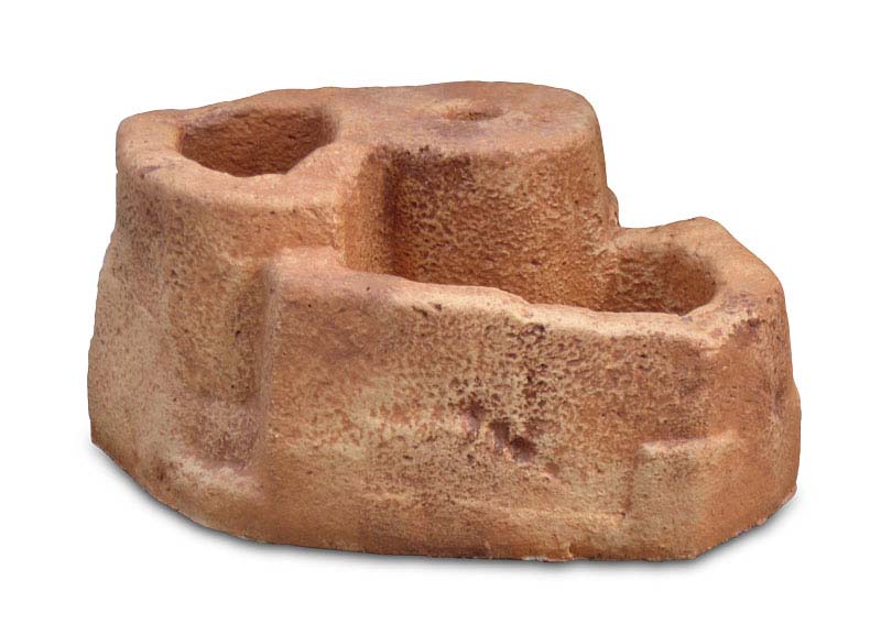 base grande in finta roccia per lampione da giardino col. mattone, cod. 11PLGM